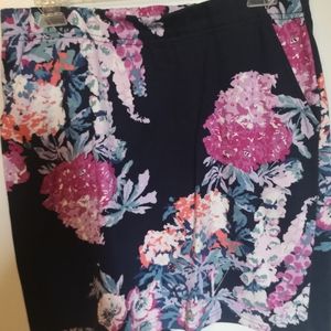 Navy floral skirt